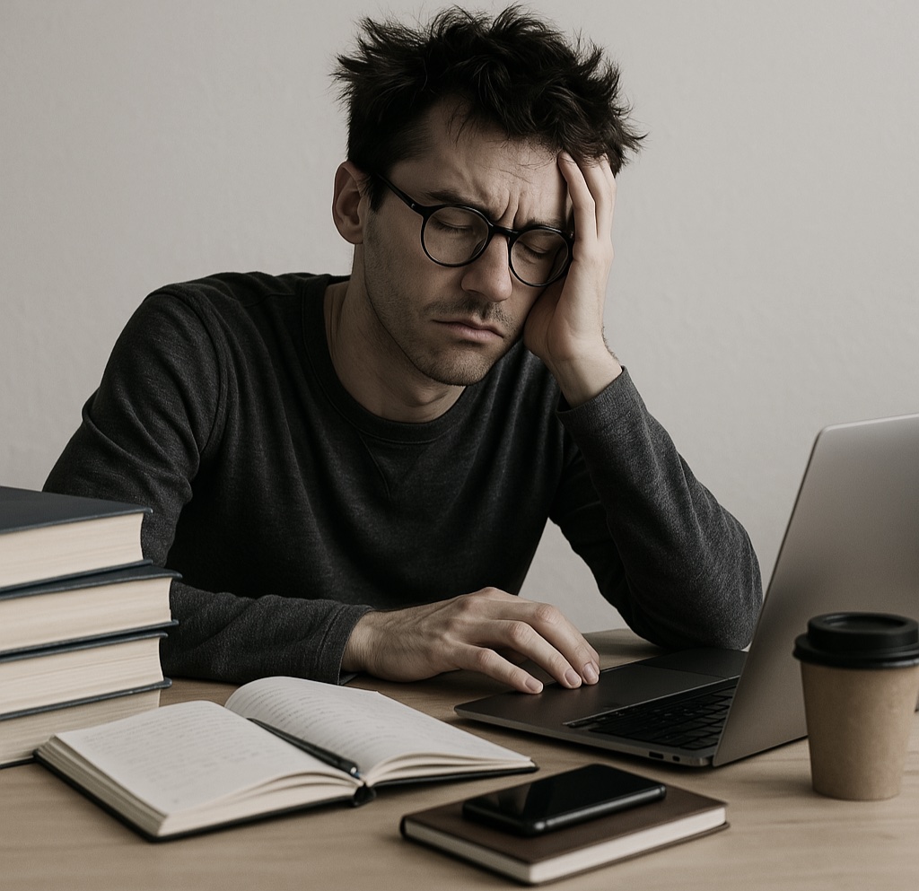 Exhausted Content Creator